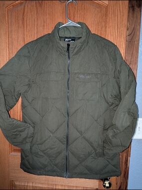 Marmot Men's Olive Green Quilted Full-Zip Performance Jacket Burdell